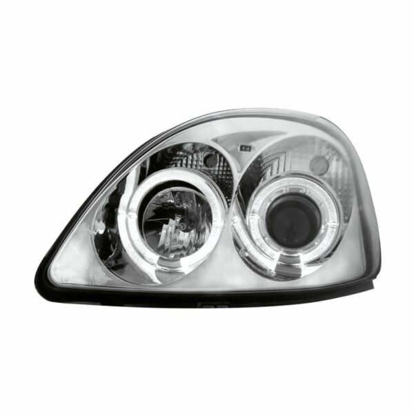 Φανάρια εμπρός angel eyes για Toyota Yaris (1998-2003) - chrome , με λάμπες (Η1) - σετ 2τμχ.