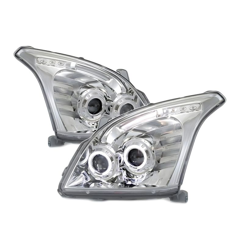 Φανάρια εμπρός angel eyes για Toyota Land Cruiser 120 (2003-2009) - chrome , χωρίς λάμπες (Η7) - σετ 2τμχ.