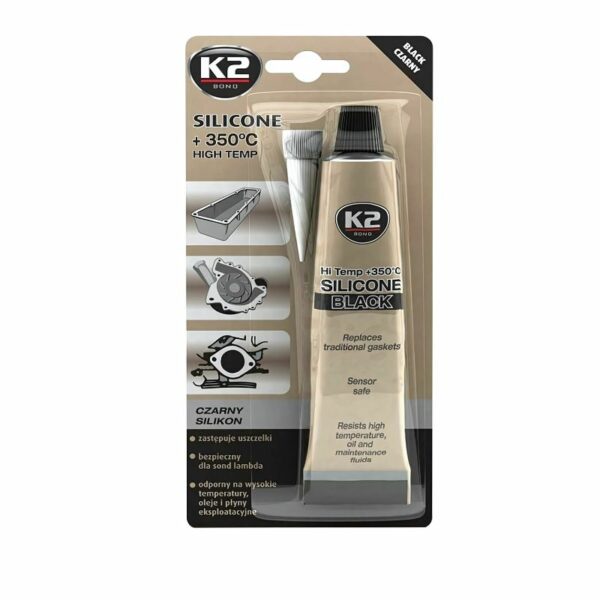 K2 SILICONE BLACK Σφραγιστική Σιλικόνη Υψηλής Θερμοκρασίας Μαύρη 85GR