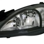 Φανάρια εμπρός για Opel Corsa (2001-2006) - μαύρα ,  χωρίς  λάμπες (Η1) - σετ 2τμχ.
