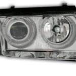 Φανάρια εμπρός angel eyes για Vw Passat 3Β/B5 (1997-2000) - chrome , χωρίς λάμπες (Η7) - σετ 2τμχ.