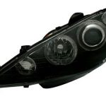 Φανάρια εμπρός angel eyes για Peugeot 206 , μαύρα , χωρίς λάμπες (Η7) - σετ 2τμχ.