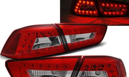 Πίσω φανάρια led για Mitsubishi Lancer (2008+) - chrome - σετ 2τμχ.