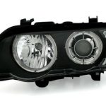 Φανάρια εμπρός angel eyes για BMW X5 E53 (1999-2003) - μαύρα , χωρίς λάμπες (Η7) - σετ 2τμχ.