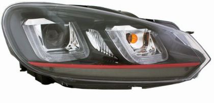Φανάρια εμπρός angel eyes για Vw Golf 6 - με design Vw Golf 7 , με λάμπες (Η1) - σετ 2τμχ.