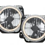 Φανάρια εμπρός angel eyes και σταυρός για Vw Golf II (1983-1993) - chrome ,  χωρίς  λάμπες (Η 4 ) - σετ 2τμχ.
