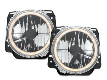 Φανάρια εμπρός angel eyes και σταυρός για Vw Golf II (1983-1993) - chrome ,  χωρίς  λάμπες (Η 4 ) - σετ 2τμχ.