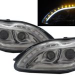 Φανάρια εμπρός led lightbar design για Mercedes S-Class (1998-2005) , με λάμπες (Η1) - σετ 2τμχ.