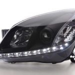 Φανάρια εμπρός led για Opel Astra H (2004-2009) - black , με λάμπες (Η1) - σετ 2τμχ.