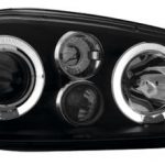 Φανάρια εμπρός angel eyes για Vw Golf IV R32 - μαύρα ,  χωρίς  λάμπες (Η1) - σετ 2τμχ.