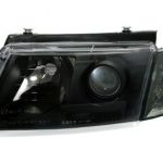 Φανάρια εμπρός για Vw Passat 3Β/B5 (1997-2000) - μαύρα , με λάμπες (Η7) - σετ 2τμχ.