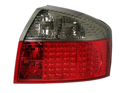 Πίσω φανάρια led για Audi A4 (2001-2004) - κόκκινα /chrome φιμέ - σετ 2τμχ.