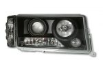 Φανάρια εμπρός angel eyes για Mercedes W201 E190 1982-1993) , μαύρα , με λάμπες (Η1) - σετ 2τμχ.