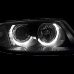 Φανάρια εμπρός angel eyes για Vw Passat B5.5 (2001-2005) - μαύρα , χωρίς λάμπες (Η7) - σετ 2τμχ.
