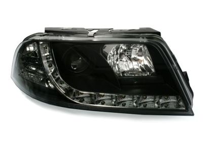Φανάρια εμπρός led για Vw Passat B5.5 (2001-2005) - μαύρα , με λάμπες (Η1) - σετ 2τμχ.
