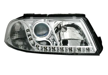 Φανάρια εμπρός led για Vw Passat B5.5 (2001-2005) - chrome , χωρίς λάμπες (Η7) - σετ 2τμχ.
