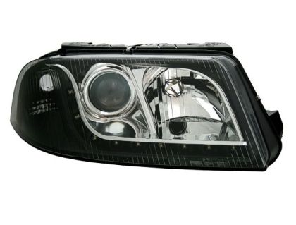 Φανάρια εμπρός led για Vw Passat B5.5 (2001-2005) - μαύρα , χωρίς λάμπες (Η7) - σετ 2τμχ.