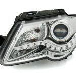 Φανάρια εμπρός led για Vw Passat 3C (2005+) - chrome , με λάμπες (Η1) - σετ 2τμχ.