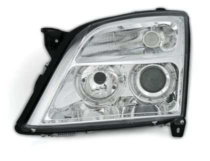 Φανάρια εμπρός angel eyes για Opel Vectra C (2002-2005) - chrome , χωρίς λάμπες (Η7) - σετ 2τμχ.