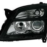 Φανάρια εμπρός angel eyes για Opel Vectra C (2002-2005) - μαύρα , χωρίς λάμπες (Η7) - σετ 2τμχ.