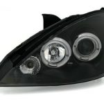 Φανάρια εμπρός angel eyes για Ford Focus (2001-2004) - μαύρα , με λάμπες (Η1) - σετ 2τμχ.