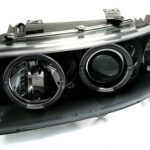 Φανάρια εμπρός angel eyes για Seat Leon /Toledo (1999-2004) - μαύρα , με λάμπες (Η1) - σετ 2τμχ.