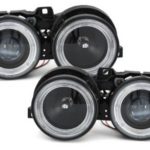 Φανάρια εμπρός για BMW E30 (1987-1990) - μαύρα , χωρίς λάμπες (Η7) - σετ 2τμχ.