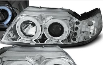 Φανάρια εμπρός led angel eyes για Ford Mustang (1998-2004) , με λάμπες (Η1) - σετ 2τμχ.
