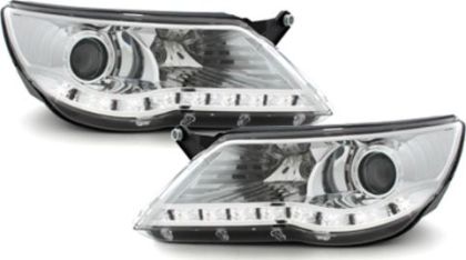 Φανάρια εμπρός led για Vw Tiguan (2007-2011) , με λάμπες (Η1) - σετ 2τμχ.