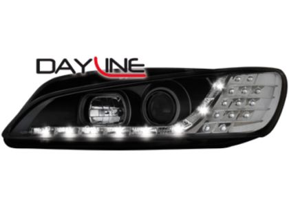 Φανάρια εμπρός led για Peugeot 306 (1993-1997) , μαύρα , με λάμπες (Η1) - σετ 2τμχ.