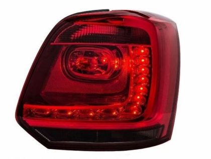 Πίσω φανάρια για Vw Polo 6R (2009+) - κόκκινα με φιμέ φλας - σετ 2τμχ.