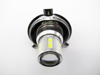 Led λάμπα H4, H4 με 16 led και προτζέκτορα - 1τμχ.