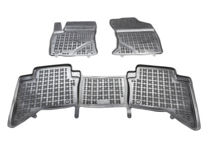 Λαστιχένια πατάκια Rezaw Plast για TOYOTA Hilux (2015+) - Double cab - τύπου σκαφάκι - 3τμχ.