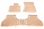 Λαστιχένια πατάκια Rezaw Plast για BMW X5 E70 (2007-2013) / X6 E71 (2008-2014) - τύπου σκαφάκι - μπεζ - 3τμχ.