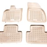 Λαστιχένια πατάκια Rezaw Plast για VOLVO V50 (2004-2012) - τύπου σκαφάκι - μπεζ - 4τμχ.