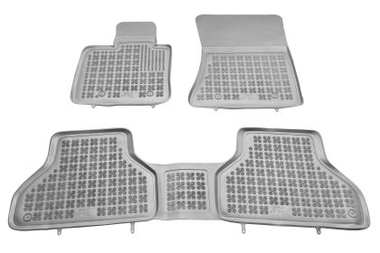 Λαστιχένια πατάκια Rezaw Plast για BMW X5 E70 (2007-2013) / X6 E71 (2008-2014) - τύπου σκαφάκι - γκρι - 3τμχ.