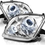 Φανάρια εμπρός angel eyes για Honda Prelude (1997-2001) - chrome , με λάμπες (Η1) - σετ 2τμχ.