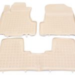 Λαστιχένια πατάκια Rezaw Plast για HONDA CR-V III (2007-2012) - τύπου σκαφάκι - μπεζ - 3τμχ.