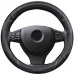 Δερμάτινο κάλυμμα τιμονιού 38 cm - Sport - μαύρο χρώμα - 1 τμχ.