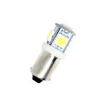 Led λάμπα τύπου BA9 με 5 SMD led 5000K εκ διαμέτρου αντίθετα - 1τμχ.