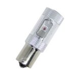 Led λάμπα BA15S με 6 x 5W CREE led και προτζέκτορα διπλού φωτισμού κόκκινη - 1τμχ.