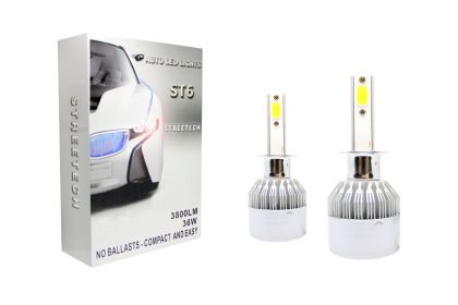 Led λάμπες Η3 για μεσαία ή μεγάλα φώτα 7600 lumen , 36 Watt - COB 6000K - 2τμχ.