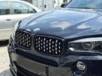 Μάσκα για BMW X5 F15 / X6 F16  (2013+) - γυαλιστερή - Diamond design χρωμίου/μαύρη - 2 τμχ. - Image 5