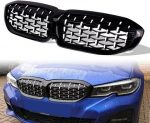 Μάσκα για BMW G20 (2018+) - γυαλιστερή Diamond Design - χρωμίου/μαύρη - 2τμχ. - Image 7