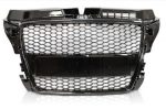 Μάσκα με βάση για σήμα για Audi A3 (2008-2013) - RS-Look μαύρη  γυαλιστερή