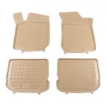 Λαστιχένια πατάκια Rezaw Plast για Wv Golf 4 / Wv Bora / VW Beetle / VW Jetta / Skoda Octavia 1 (1997-2010) / Seat Leon και Toledo (1999-2005) - τύπου σκαφάκι - μπεζ - 4τμχ.