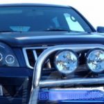Φανάρια εμπρός angel eyes για Toyota Land Cruiser 120 (2003-2009) - μαύρα , με λάμπες (Η7) - σετ 2τμχ.