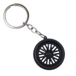 Μπρελόκ ζάντα αλουμινίου με λάστιχο - μαύρη