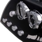 Φανάρια εμπρός για Mitsubishi Pajero (2001-2006) - μαύρα , με λάμπες (Η1) - σετ 2τμχ. - Image 4