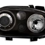 Φανάρια εμπρός angel eyes για Vw Golf IV R32 - μαύρα , χωρίς λάμπες (Η7) - σετ 2τμχ.